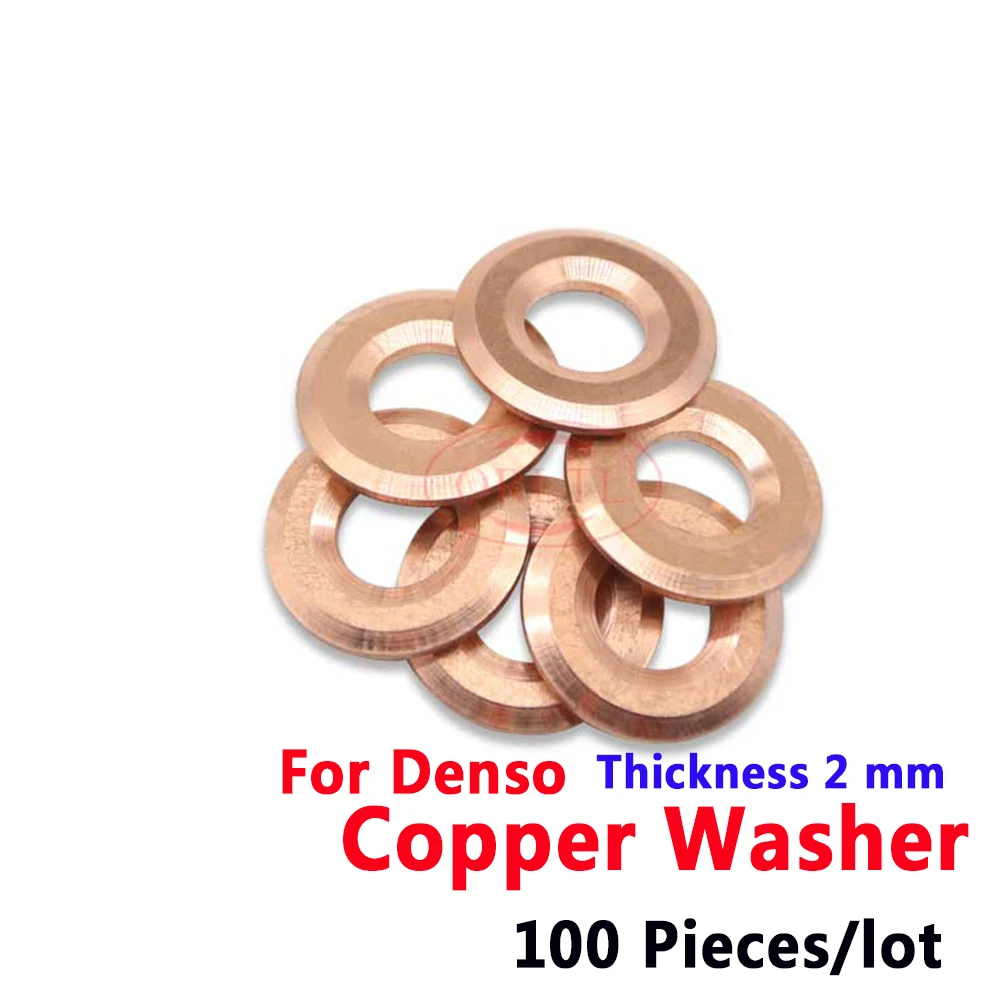 100PCS 23670-0L050 Common Rail Injector Nozzle Copper Washer Fuel Injection Heat Shield Rings for Denso Toyota Hilux E1022016