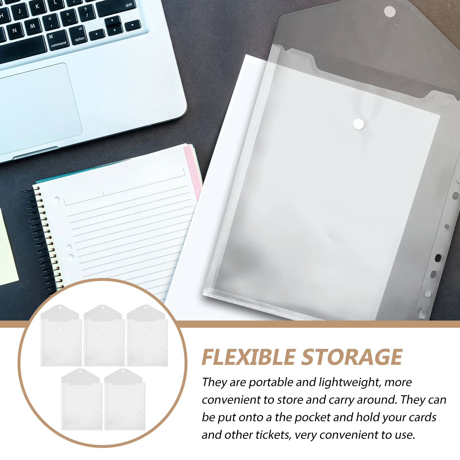 

5pcs A4 11-Hole Photo Album Bags Transparent Page Pocket For File Storage Lightweight Document Protectors Binder Page Pocket