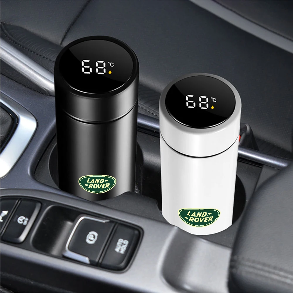 500ml Intelligent Stainless Steel Insulation Cap Auto LED Temperature Thermos Cups For Land Rover Range Rover SVR Freelander 2