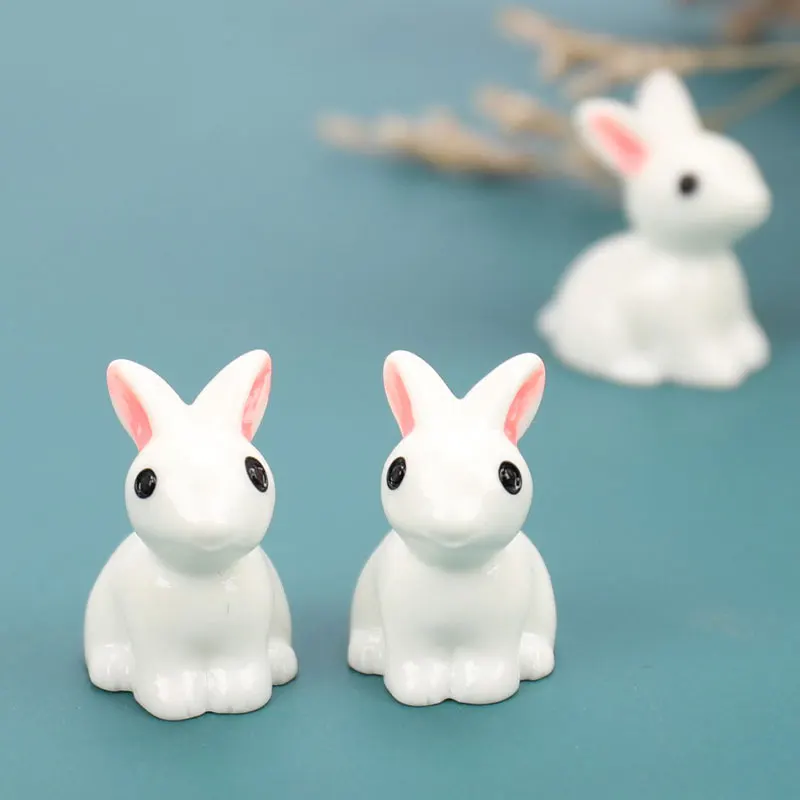 Easter Decoration Miniature Hare Figurine Resin Craft Mini Bunny Garden Ornament