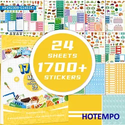 1700PCS Planning Stickers Book Style Daily Dietary Meal Planner Scrapbook for Reminder Laptop Diary Album Notebook Phone Sticker