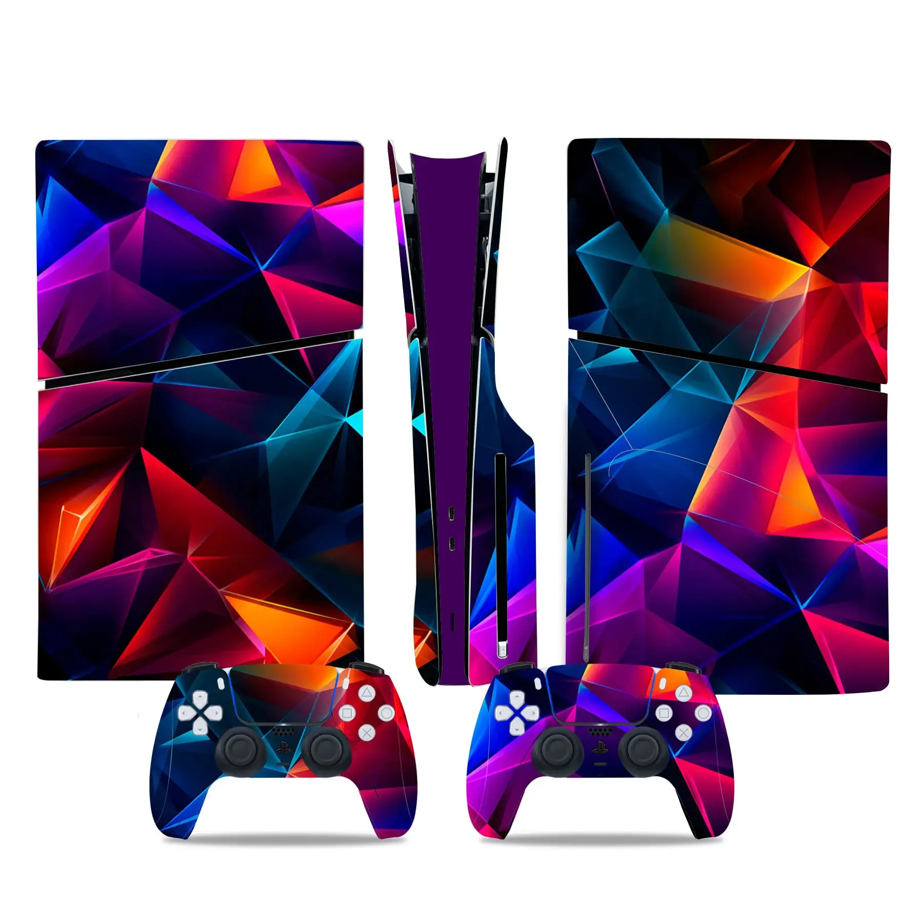 for PS5 Slim Disc Skin Sticker Decal Cover for Console and 2 Controllers New PS5 Slim Disk Skin Vinyl