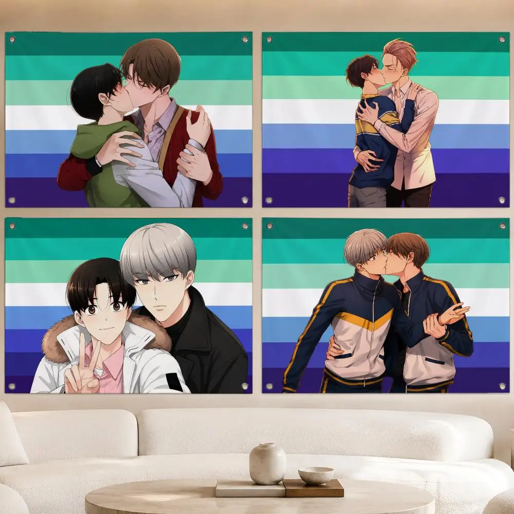 BL G-Go Siwon x Kang Jinha Flags Fan Banner Tapestry Wall Hanging Garage BarDorm Camp Party Outdoor Home Decor Gift