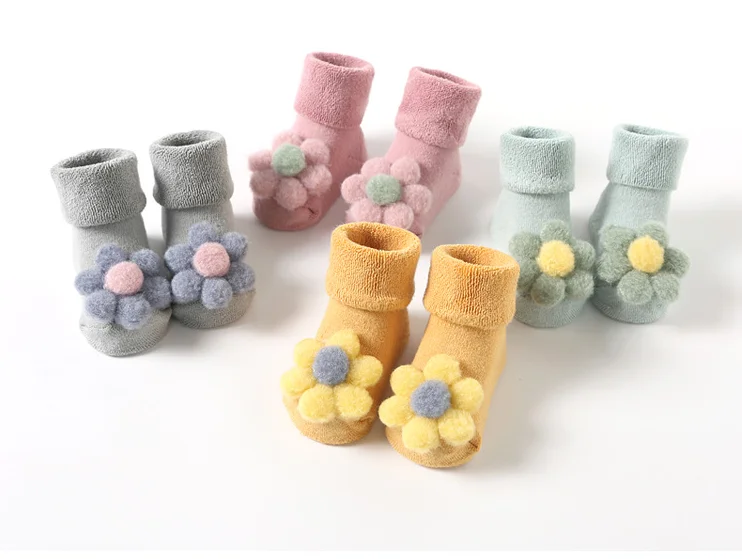 New baby socks flower cotton warm baby children socks