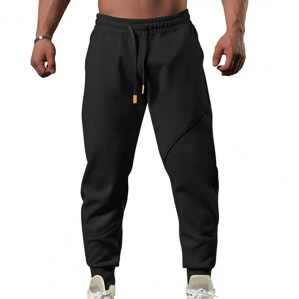 

Drawstring Waist Sweatpants Patchwork Men's Sweatpants with Drawstring Elastic Waist Ankle-banded Pockets for Spring Fall Men