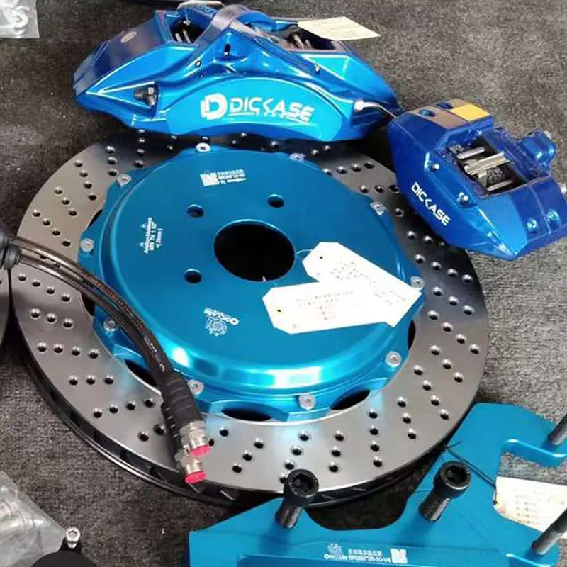 Dicase Brake Aftermarket Part Front and Rear With Electronic Parking Caliper Oxidized Blue drilled disc for Toyota ALPHARD/Camry