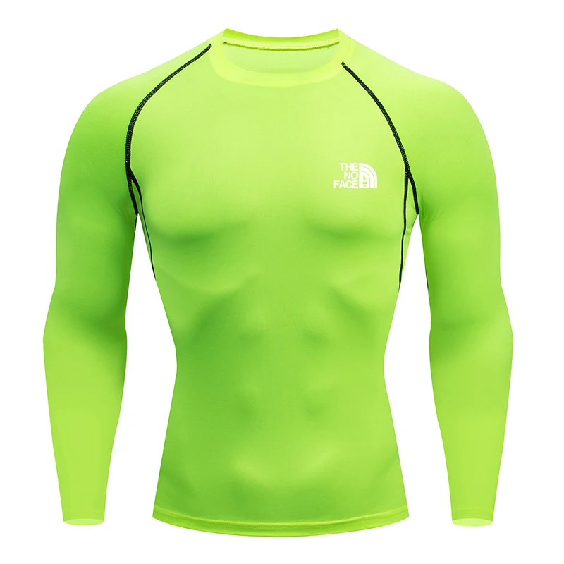 Men's long-sleeved compression T-shirt, quick-drying, slim-fit design, perfect for training, strength workouts, running, and fit view 5