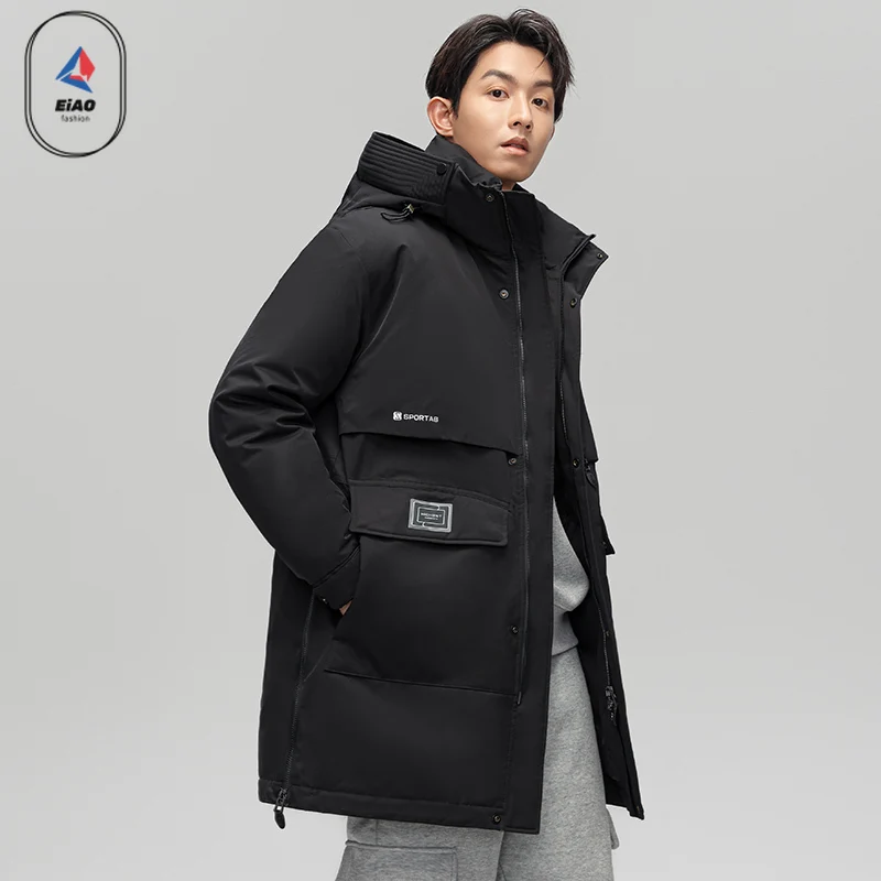 

EIAO 2025 Brand Goose Down Parka Men Winter Fashion Thickened Warm Mid-length Down Jacket Hunting Ski Cold-proof Puffer Coats