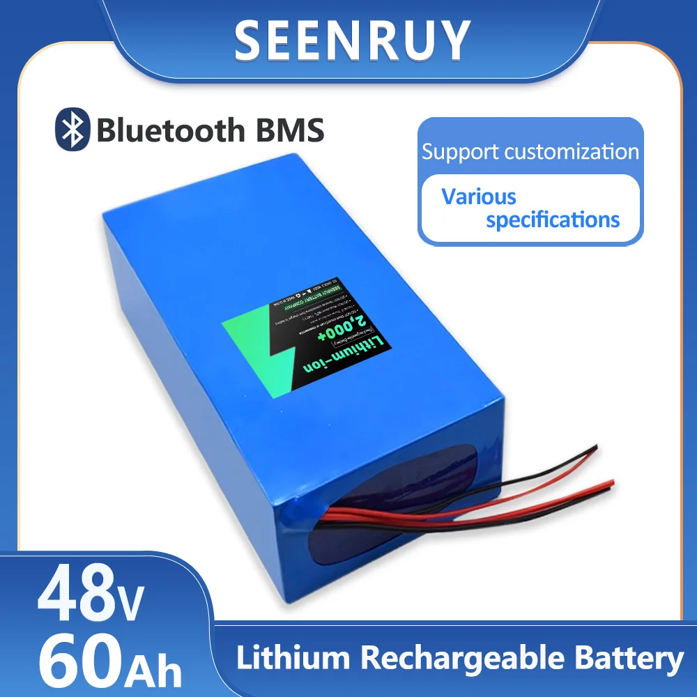 48V 60AH Large capacity Li-ion With Bluetooth Lithium Polymer Battery Prefect For Electric Motorcycle Monitoring Equipment