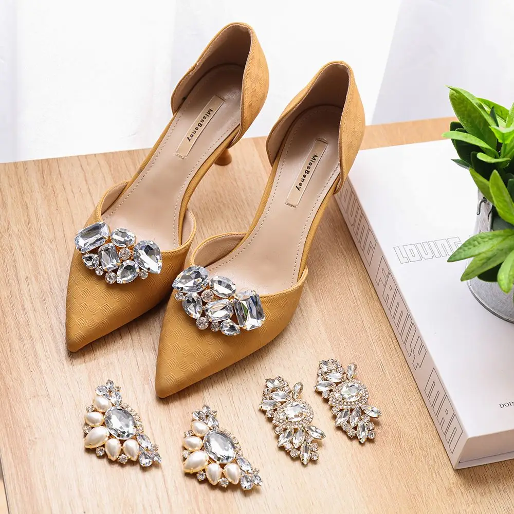 

1 Pair(2pc) Bag Pendant Brooch Bride Accessories Wedding Shoes Decorations Shiny Clips Charm Buckle Crystal Shoes Clip