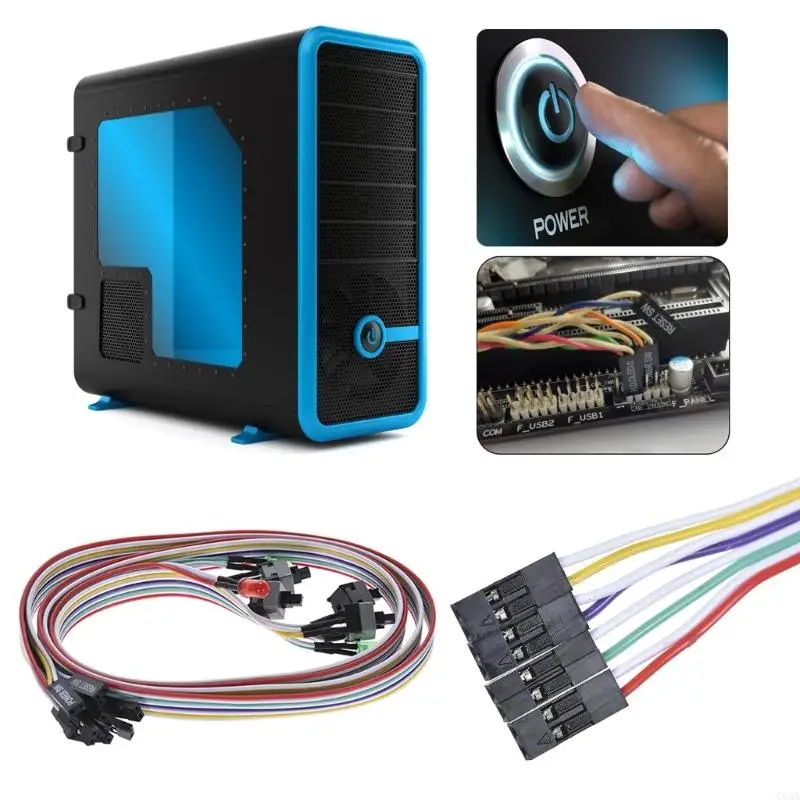 Q84A Computer Power Reset HDD -светодиодные переключатели кабель для материнских плат 26