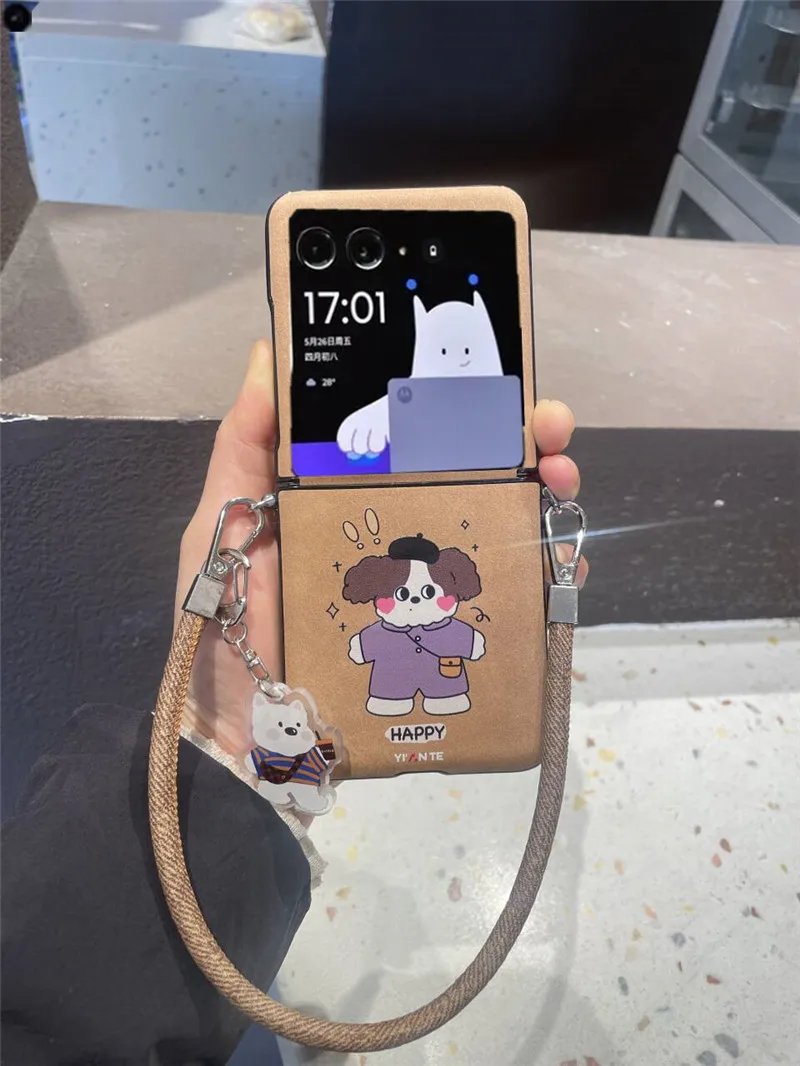 Korean Cute Bow Hinge Case For Motorola Razr50 Ultra Case For Samsung Galaxy Z Flip6 5 4 3 Cover Pocket2 N3Flip xiaomi mix flip
