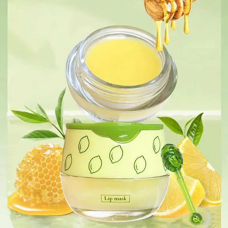 Lemon Lip Balm Lemon Moisturizing Prevent Dry Cracking Lipgloss Glossy Exfoliating Care Honey-Infused Anti-dry Lip Balm