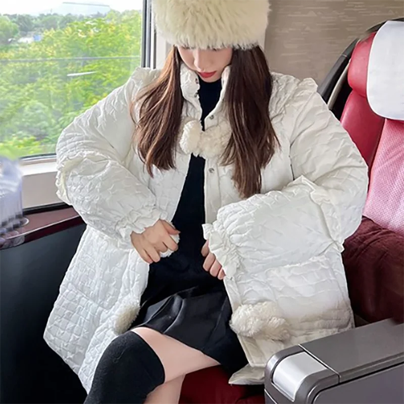 2023 Winter Frauen lose Baumwolle Mantel süße elegante Mode lässige Einfachheit verdicken Parkas weibliche koreanische warme neue Jacke