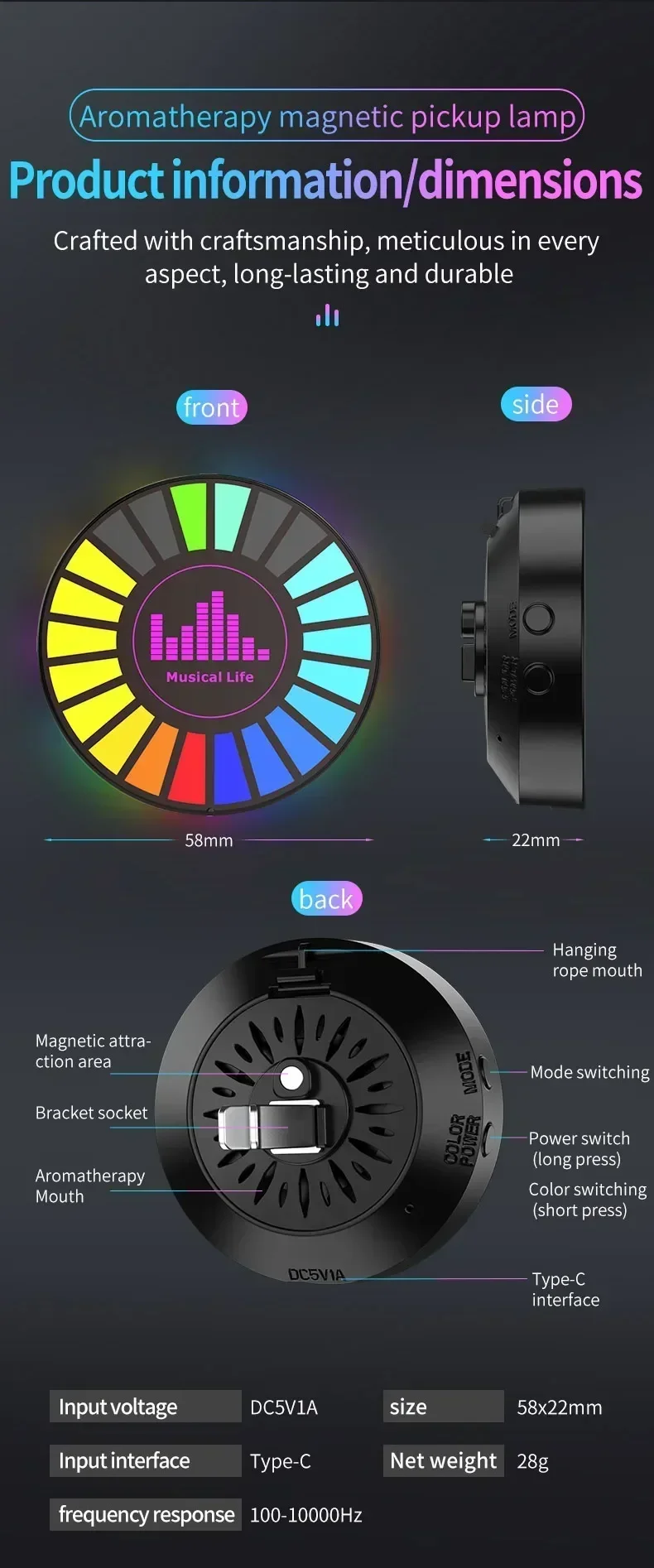 RGB Car Perfume Music Rhythm Sync Pickup Lamp Aroma Diffuser Auto Interior Rgb Ambient Lighting Car Aromatherapy Light