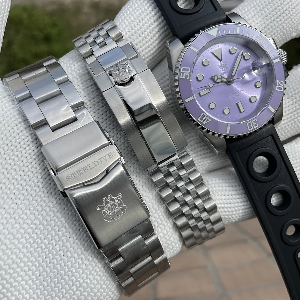 Waterproof Ceramic Bezel Dive Watch, Dial AR Coating, Dial roxo, vidro de safira, 41mm Case, 300m, SD1953, nova chegada, 2024