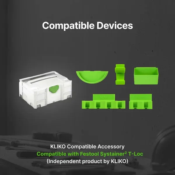 Clip‑On Tool Holder Set Compatible with Festool Systainer T‑Loc Woodworking Toolbox Storage Organizer for Workshop