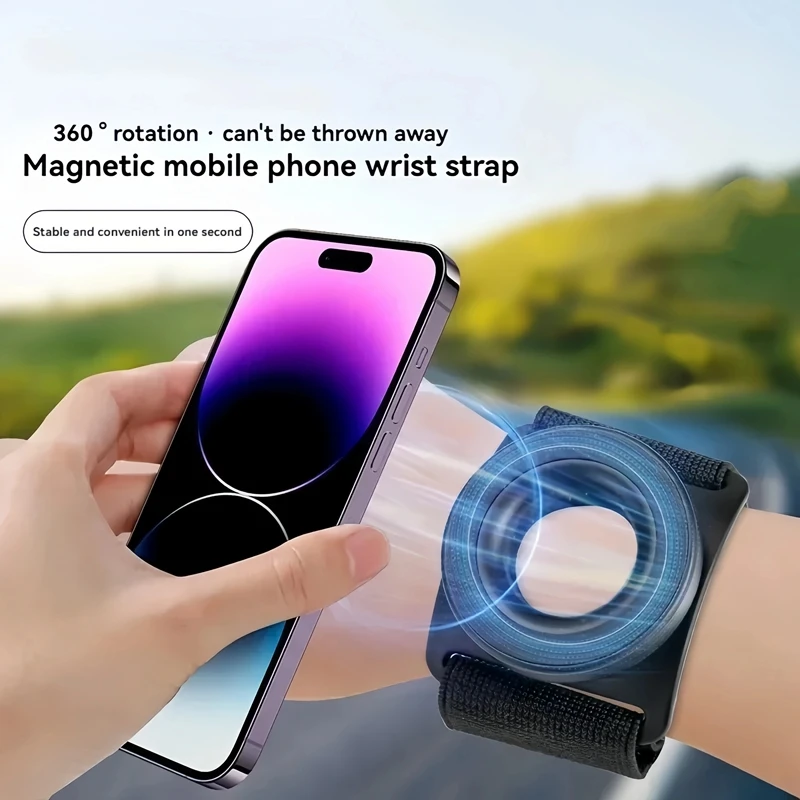 

The New Universal Magnetic Wrist Suspension Phone Stand Is Specifically Designed For Running And Outdoor Live Streaming Wristban