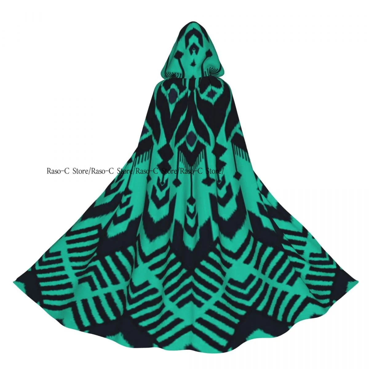 

Adult Cloak Cape Hooded Ikat Pattern Medieval Costume Witch Wicca Vampire Elf Purim Carnival Party