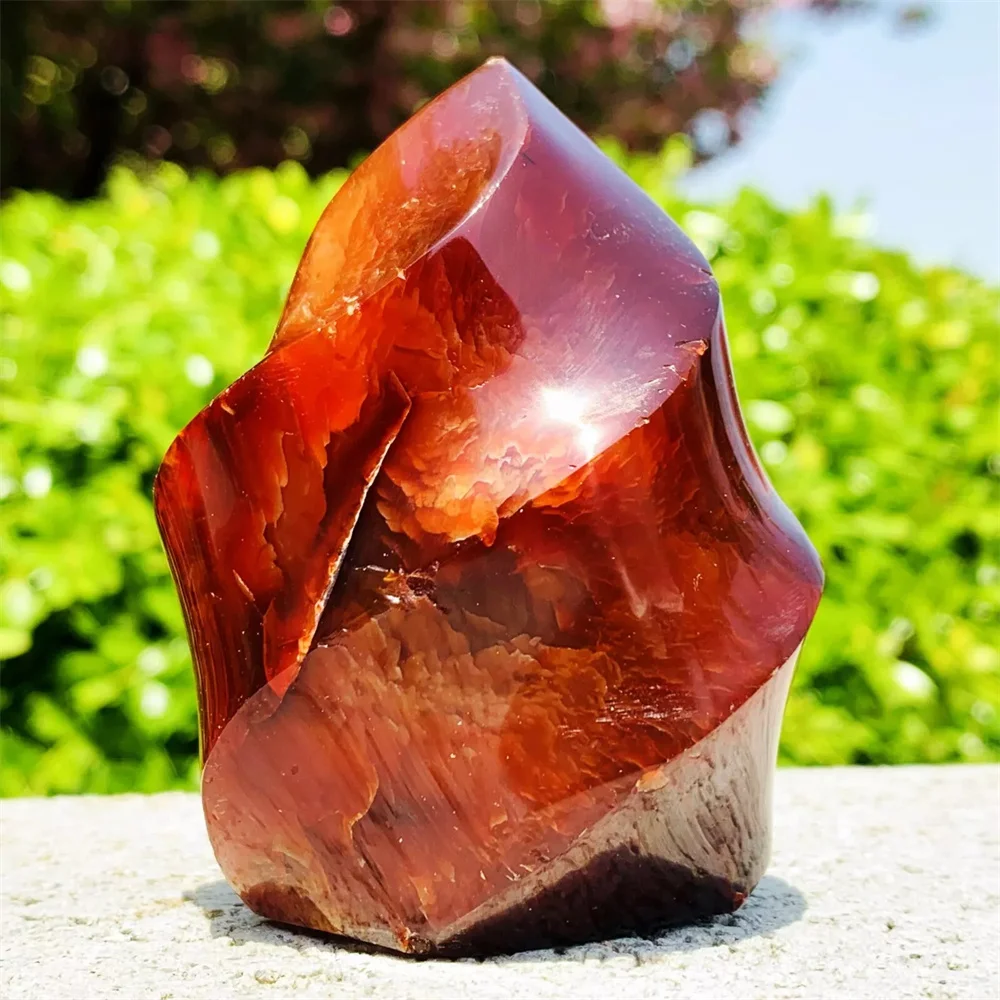 

Natural red agate torch, crystal quartz, energy amulet, spiritual healing, gift, meditation demagnetization, decoration
