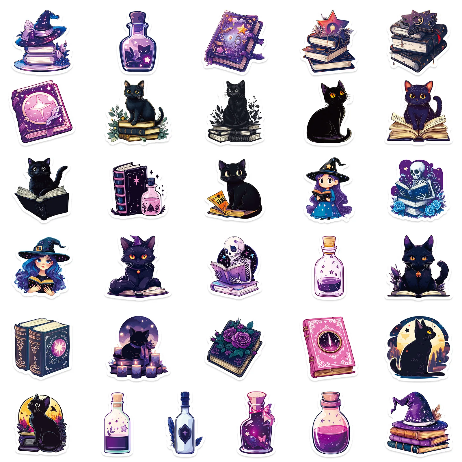 Autocollants de Style gothique imperméables, 56 pièces, livres magiques, Graffiti de dessin animé, décoration, jouet pour enfants, autocollants pour bagages, vélo, téléphone, guitare, DIY bricolage