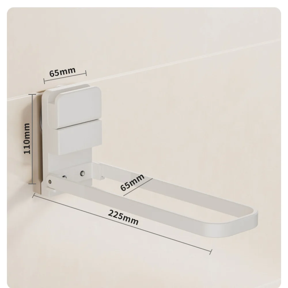 Suction Cup Towel Bar Bathroom Wall Shelf Foldable Organizer Punch Free Hanger Holder Storage Accessory For Drying Laundry
