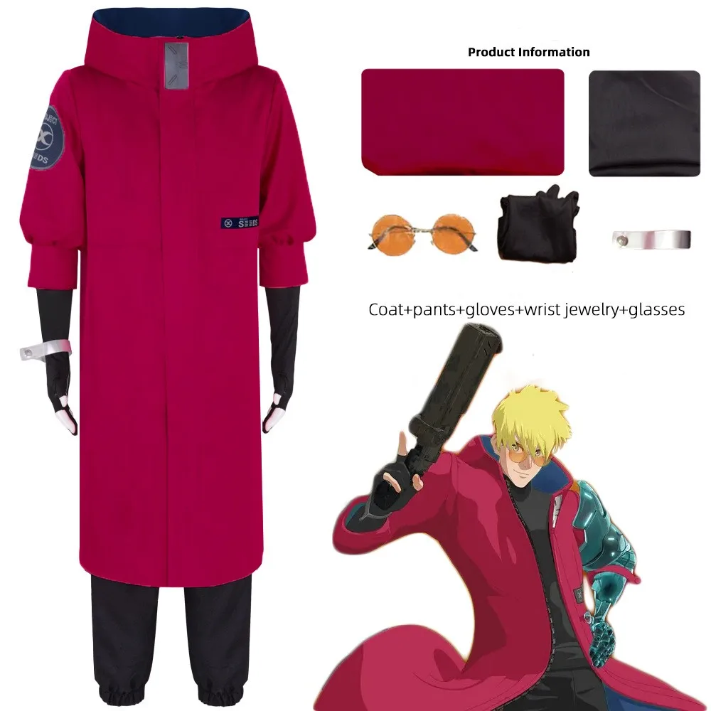 

Anime Trigun Vash The Stampede Cosplay Men Costume Roleplay Fantasia Man Fancy Dress Party Clothes For Male Role Playing Fashion