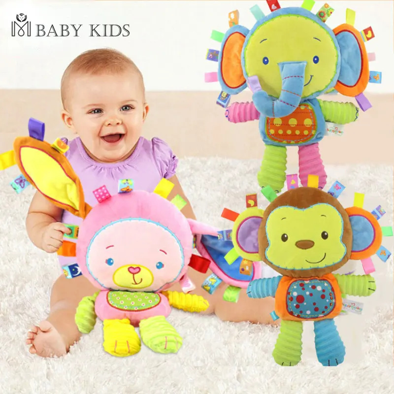 

8 Styles Baby Toys Rattles Pacify Doll Plush Baby Rattles Toys Animal Hand Bells Newbron Animal elephant/monkey/lion/rabbit