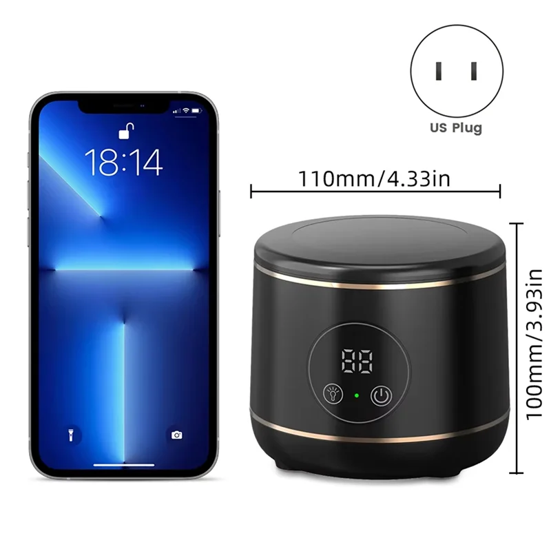 B58B-Uv Ultrasonic Holder Cleaner Ultrasonic Uv Denture Cleaner Black Uv Denture Cleaner US Plug