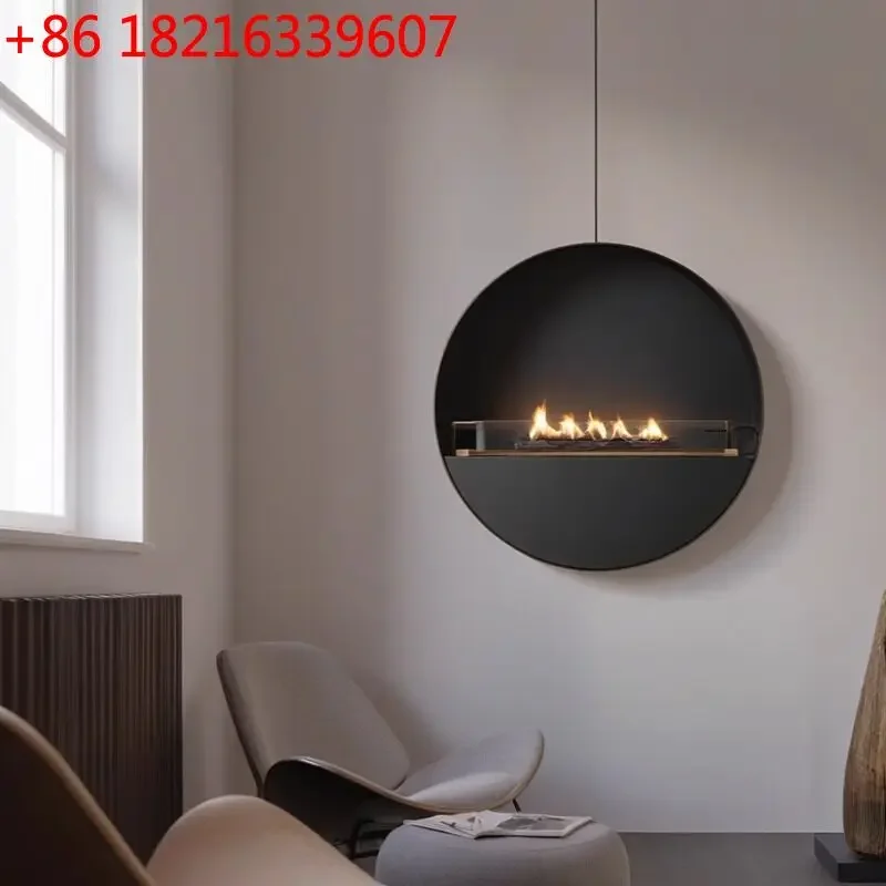YAO TAO Art hanging round wall-mounted smokeless real fire alcohol heating fireplace
