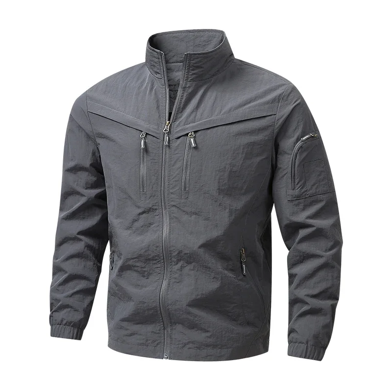 Chaqueta impermeable con cuello alto para hombre, chaqueta militar táctica a prueba de viento 8XL, abrigo de montaña con múltiples bolsillos para senderismo