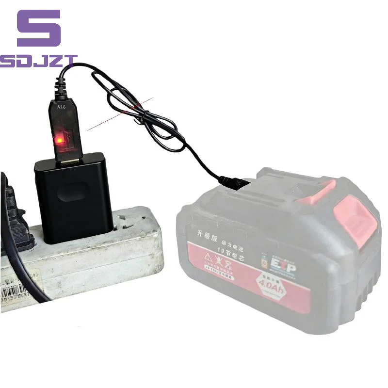 1/5Pcs 21V Lithium Battery Charging Cable USB Boost Adapter DC Power Cord For Battery Pack