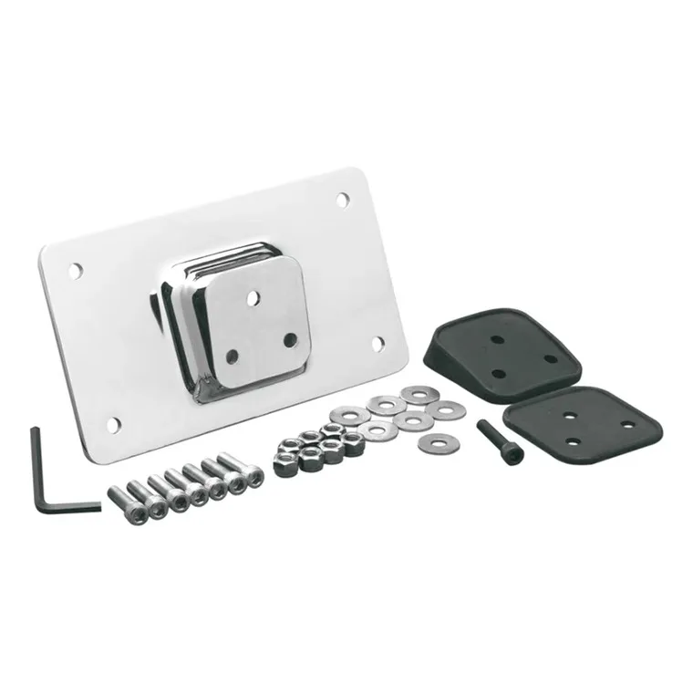 Pop Chrome/Matt Black Motorcycle License Plate Frame Mount W/ Screws For Harley Davidson Big Twins Sportster Dyna Softail 1973-2