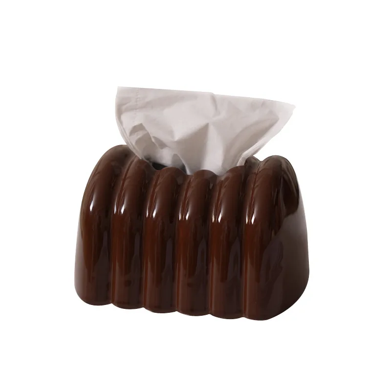

Креативная шоколадная керамическая коробка для салфеток, хранилище для салфеток, украшение для рабочего стола, чувство накачки
