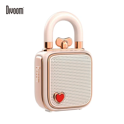 Imagen 1 del producto Divoom-altavoz portátil LoveLock con Bluetooth, minialtavoz Retro con diseño elegante, caja de sonido de 5W, regalo Ideal para niña, color rosa, novedad de 2024