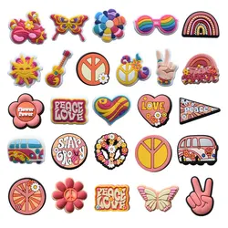 New Arrivals Love Peace Shoe Charms for Crocs Accessories Charms Clog Shoe Sandals Decorations Pins Party Favor Gifts