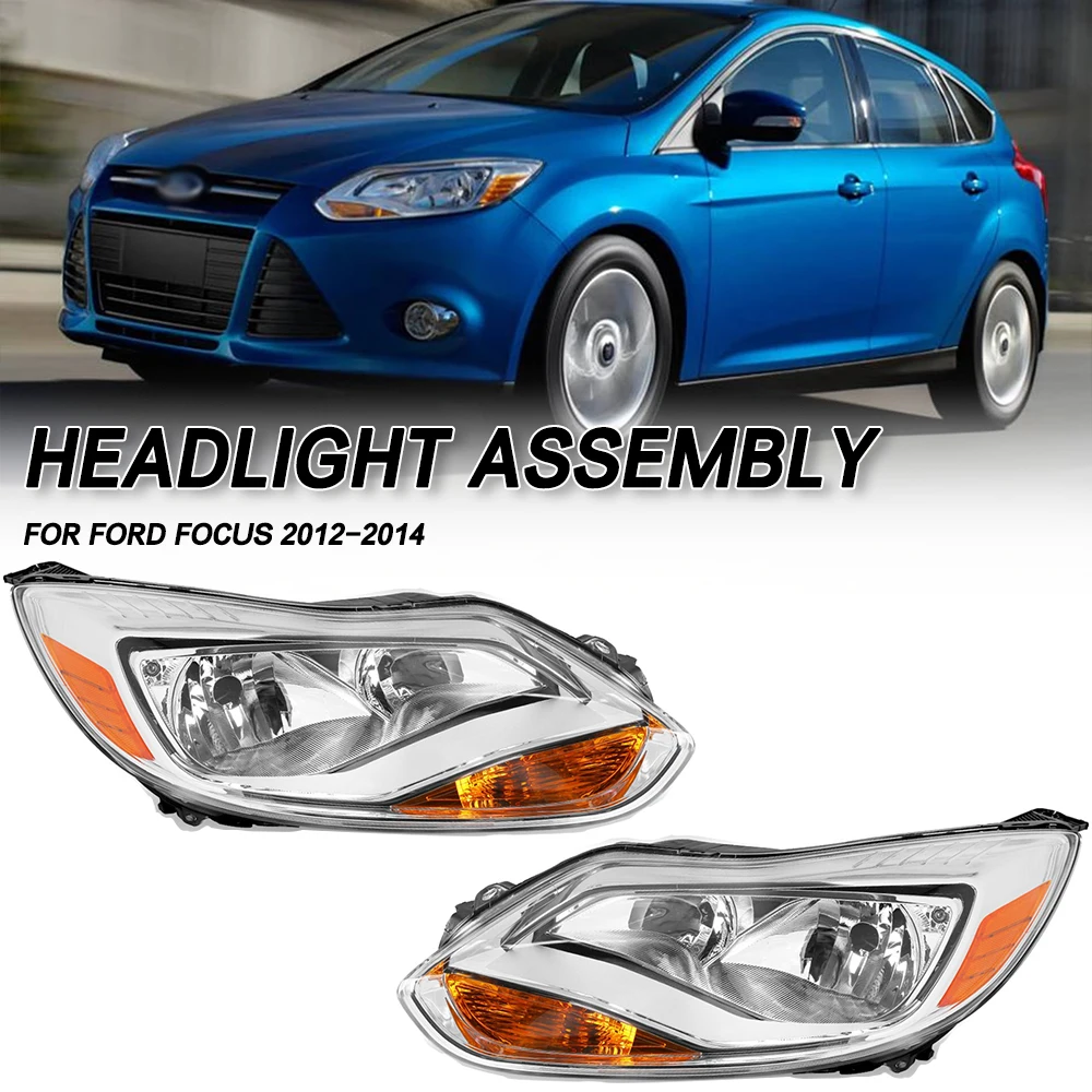 

For Ford Focus S SE SEL 2012 2013 2014 1Pair Front Bumper Head Light Headlamp Driving Headlight Turn Signal Light