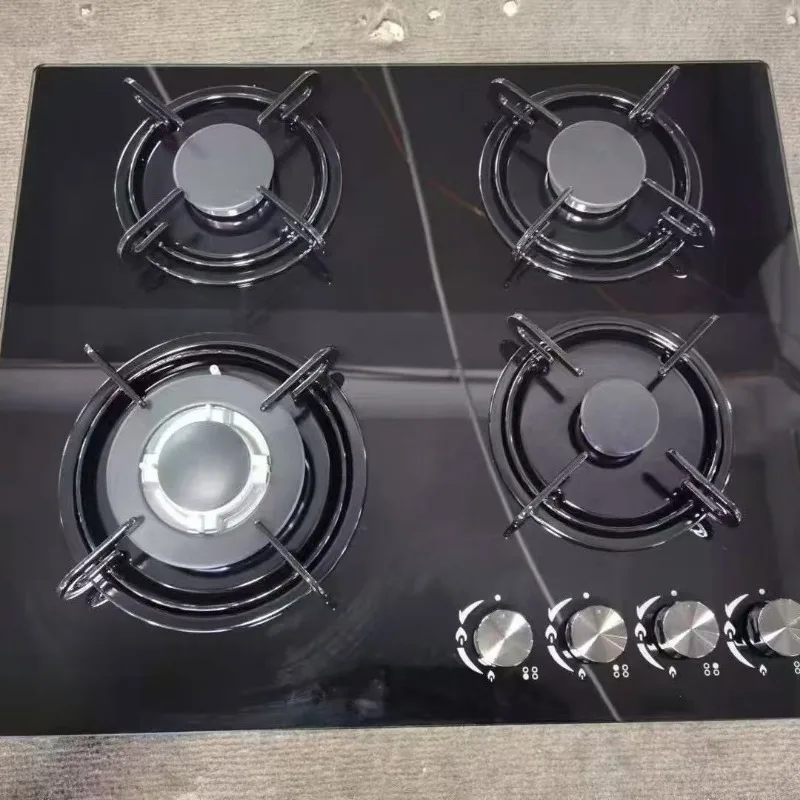 

High-end home four-burner tempered glass g-as stove, built-in European style