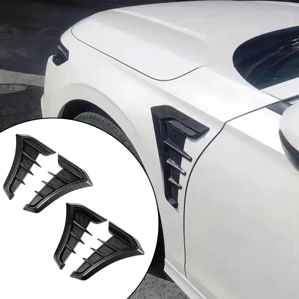 Car Engine Hood Side Vent Automotive Fender Modification Decoration 1Shark Fin Sticker Self-Adhesive Installation Is Simple