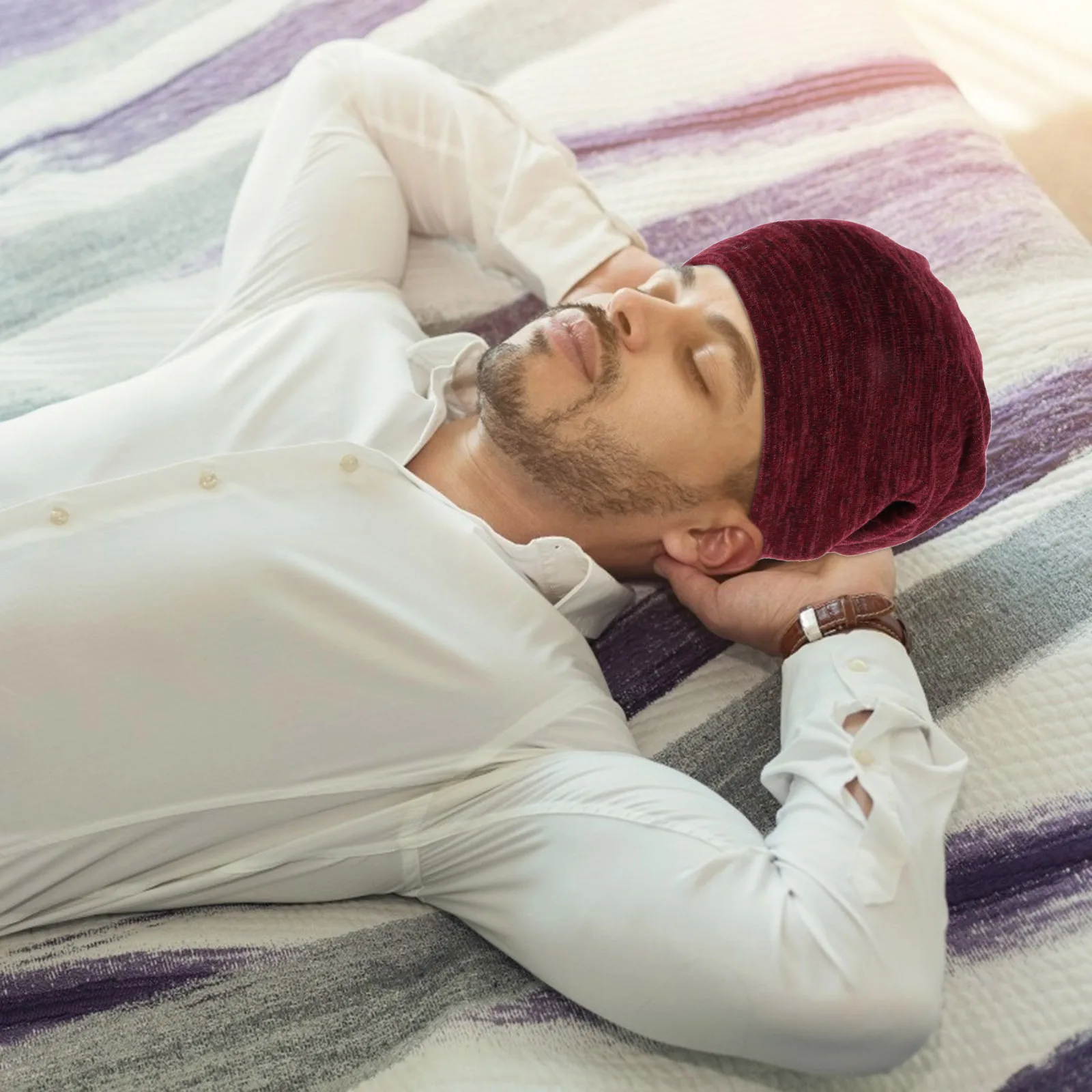 

1 шт. двухцветная шапочка для сна, мягкая эластичная шапочка для ухода за волосами, ночной макияж для сна, купание, для женщин и мужчин, замок для увлажнения, блеск