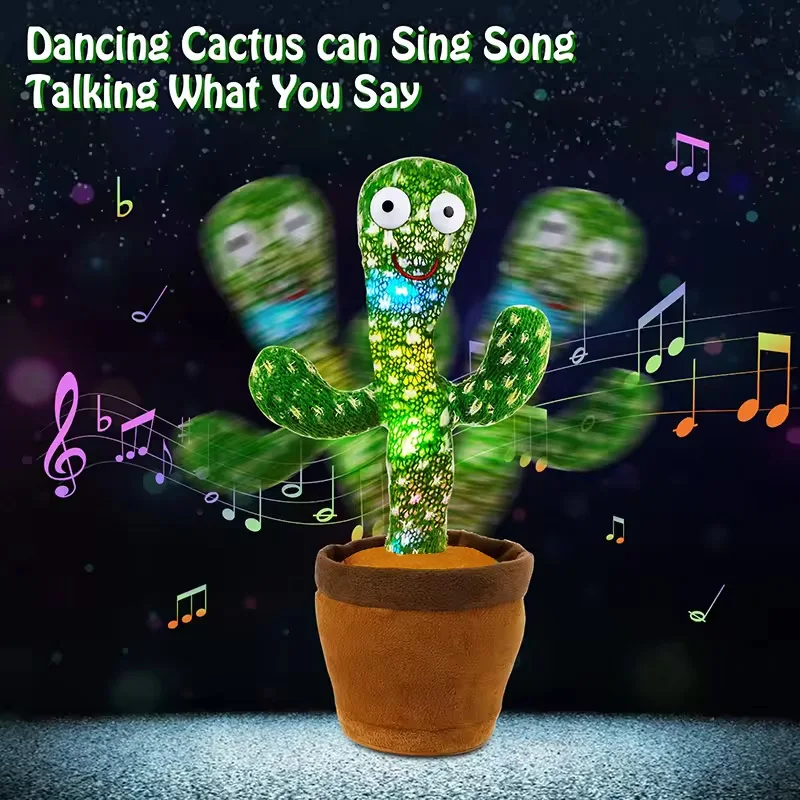 Cactus parlante de baile, juguete para bebés, niños pequeños, canto interactivo, grabación, regalo repetido, juego educativo para niños y niñas