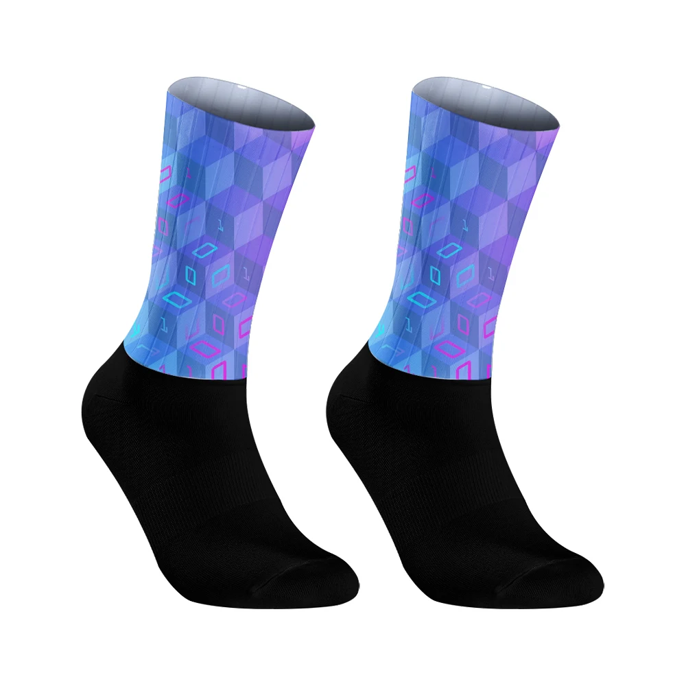 Radsport Aero Socken atmungsaktive schnell trocknende Hochgeschwindigkeits-Rad socke 2024 neu mit rutsch festen Gummiband Pro Team Rad socken