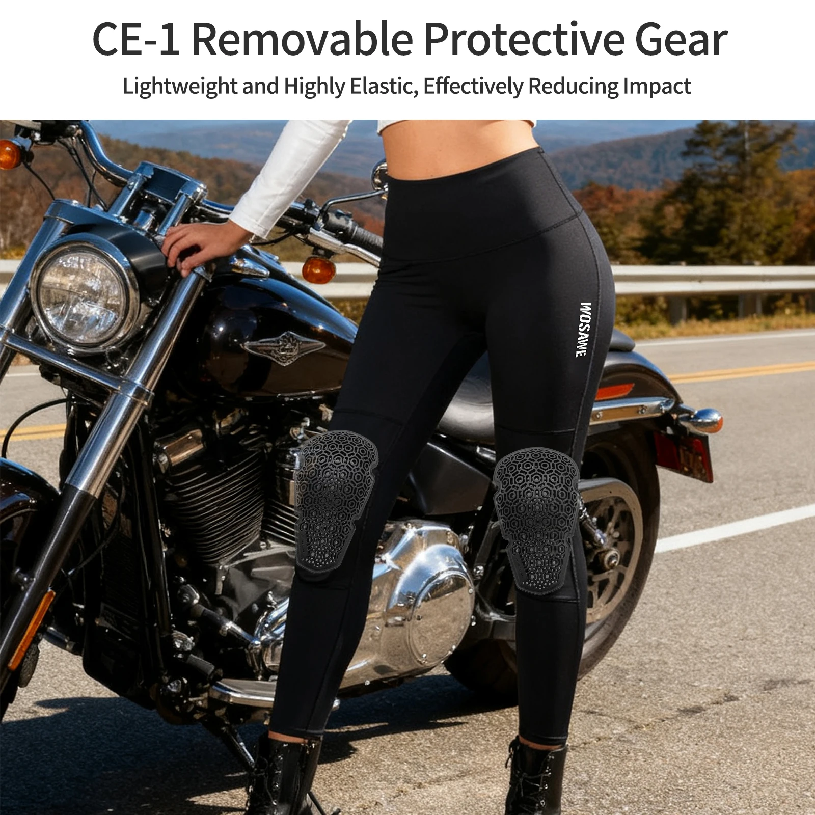 WOSAWE Women Winter Motorcycle Pants Thermal Fleece Anti-fall High Waist Warm Up Moto Riding Pants Knee pads