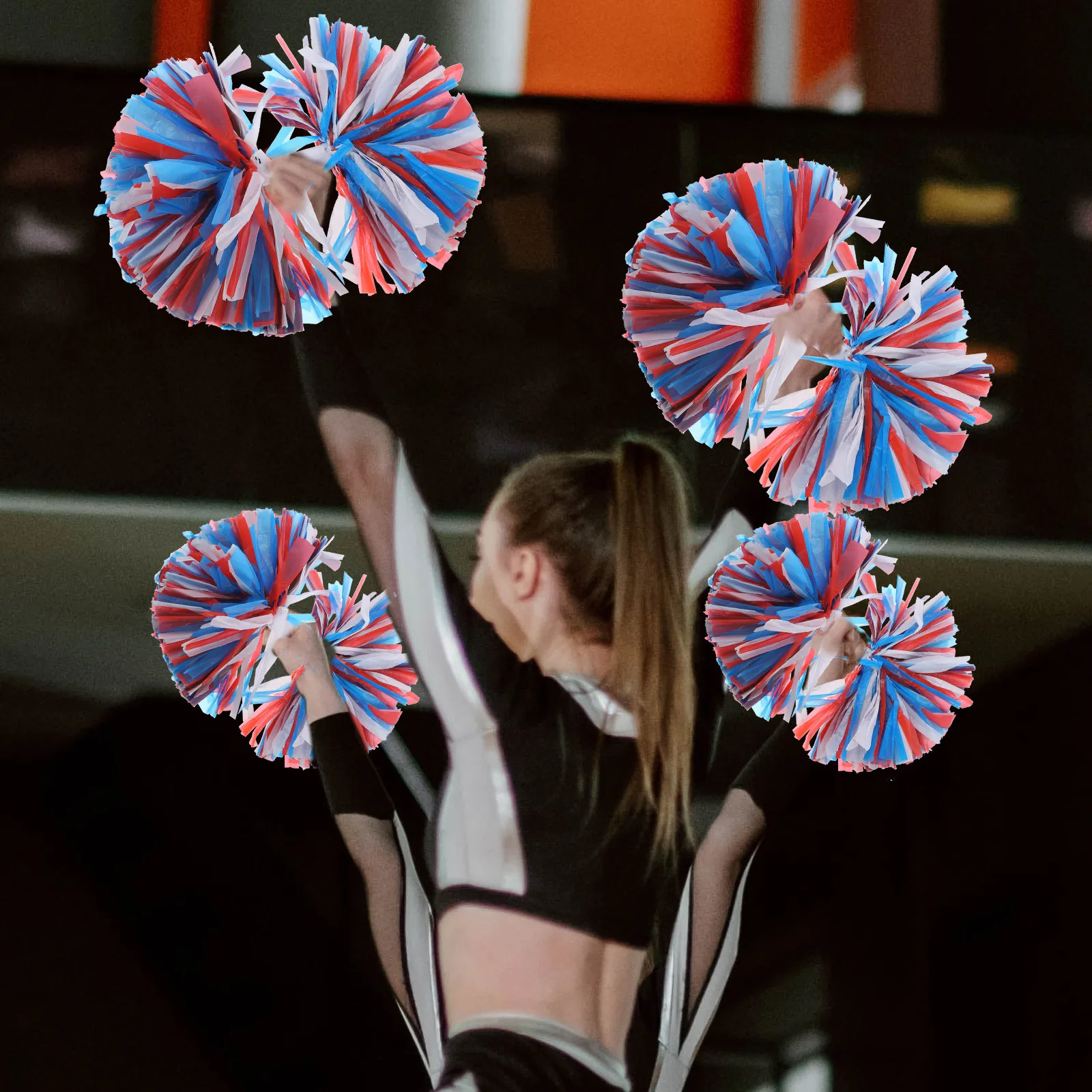 2 قطعة الكريات المشجع قابلة لإعادة الاستخدام الألوان المعدنية الزاهية لفريق الروح الرقص الأحداث الرياضية بوم بومس التشجيع #1