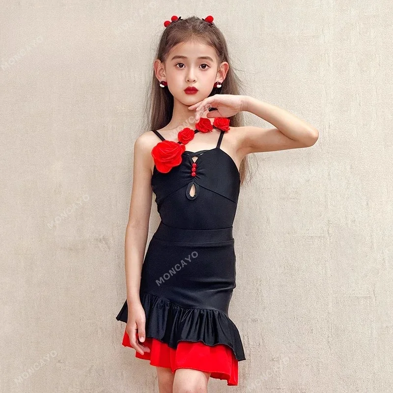 

Latin Dance Dress Girls Competition Ballroom Dress Standard Samba Tango Salsa Dance Costume Girls Kids Latin Practice Dress