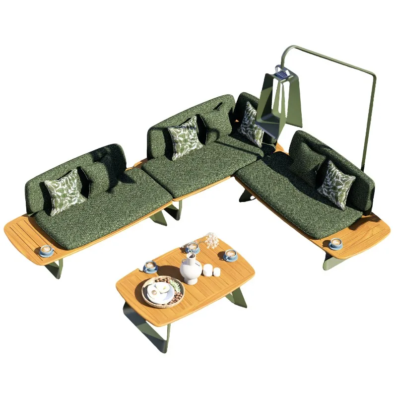 Sofa villa courtyard aluminum alloy furniture hotel bed and breakfast outdoor