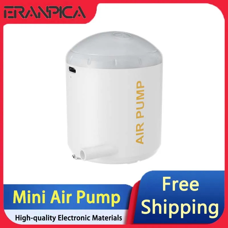 Tiny/Portable Air Pump With Battery Rechargeable To Inflate Deflate For Pool Floats,Swimming Ring,Vacuum Bags,Camping Lantern