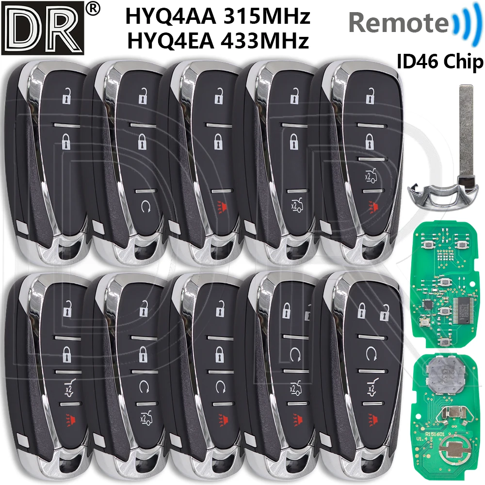 Gran HYQ4AA HYQ4EA 315/433MHz ID46 llave remota de coche para Chevrolet Malibu Camaro Equinox Cruze Spark Volt Blazer Traverse Sonic