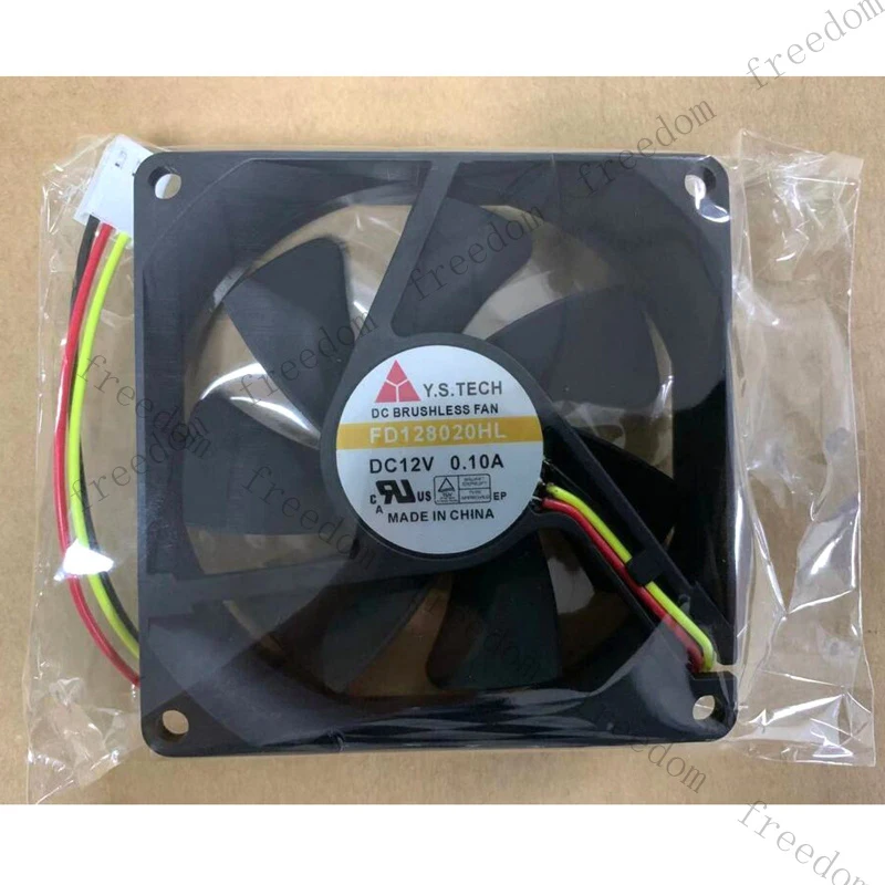 HTS   New  FOR Y.S TECH FD128020HL DC12V 0.10A 3-wire cooling fan#QW 1PCS