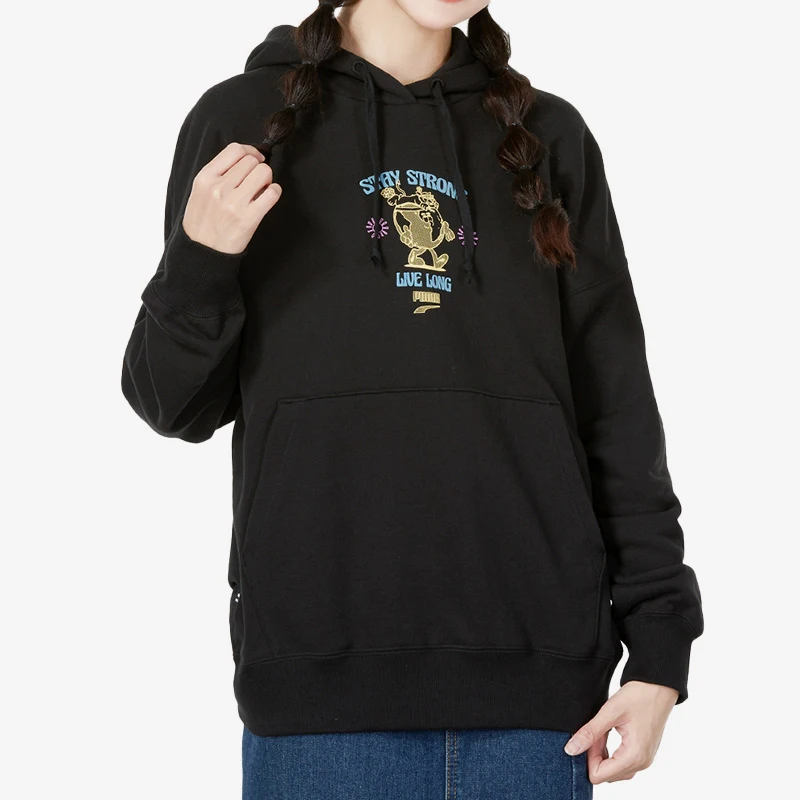 

Puma genuine 2025 women's drawstring printed casual hooded sweatshirt 537633-51